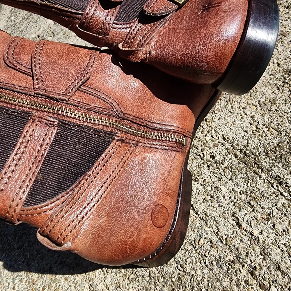Frye Leather Buckle Riding Boots Size 7 - Picture 3 of 7